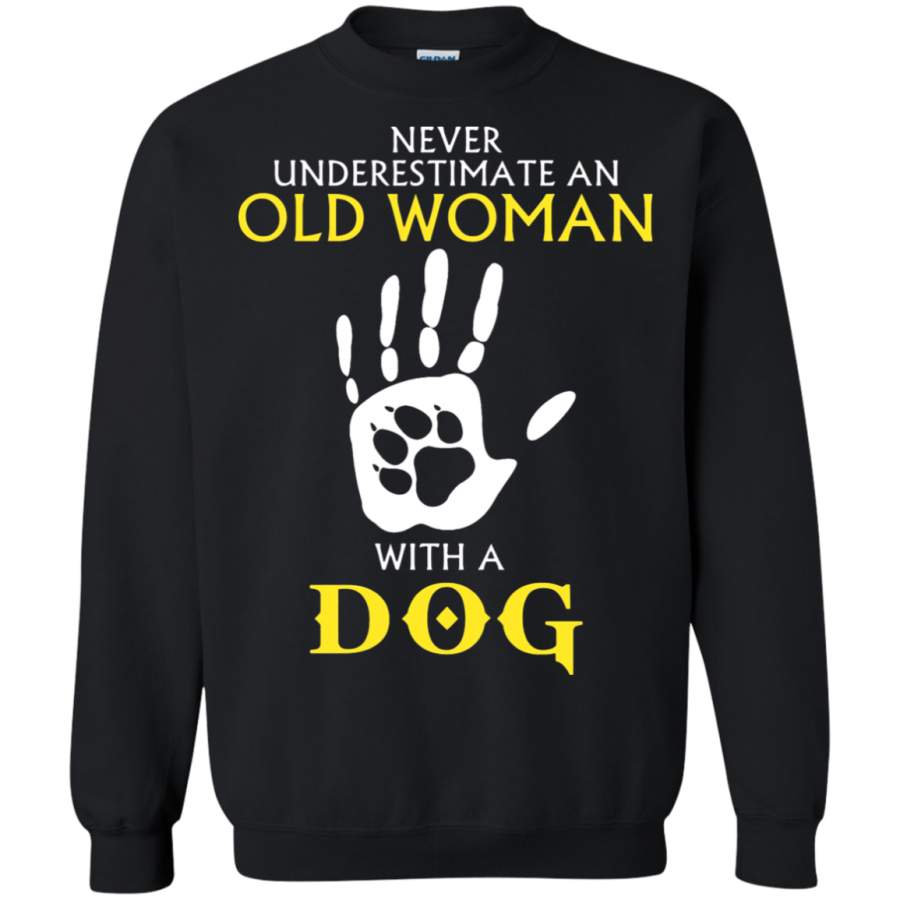 AGR Never Underestimate An Old Woman With A Dog Sweatshirt