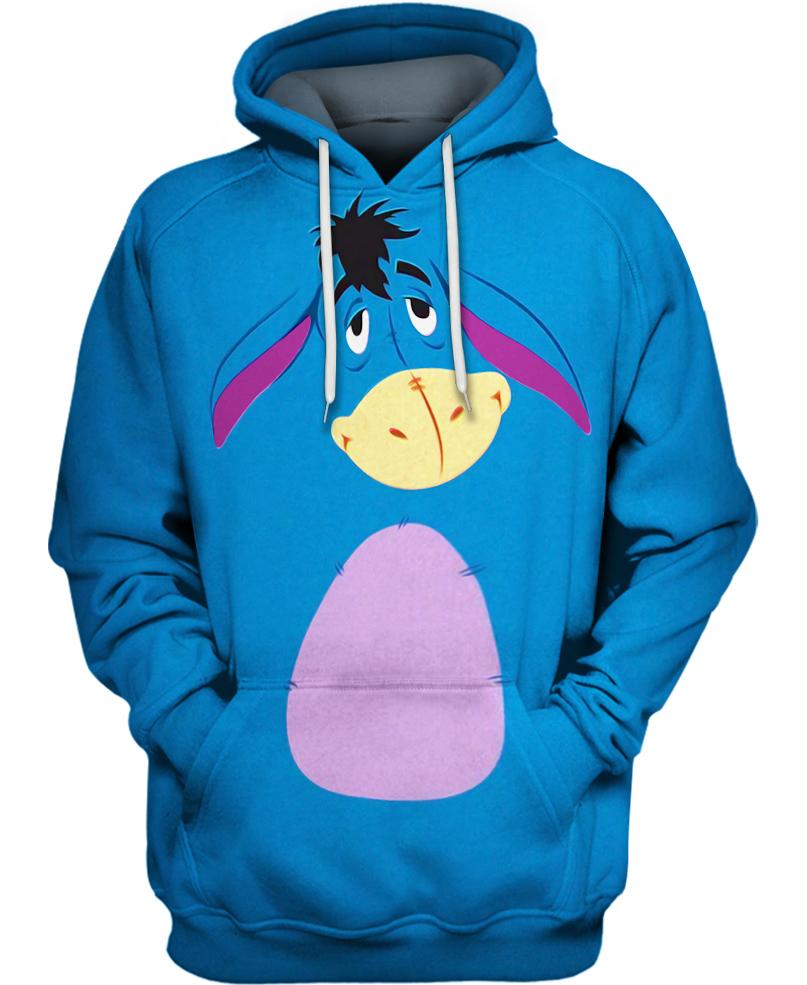 Eeyore Hoodie Cartoon, Personalized Eeyore Hoodie, Eeyore Cute Hoodie, Winnie The Pooh, Diney World Shirt, Eeyore Gifts, Funny Diney Shirts – Eeyore Donkey Hoodie