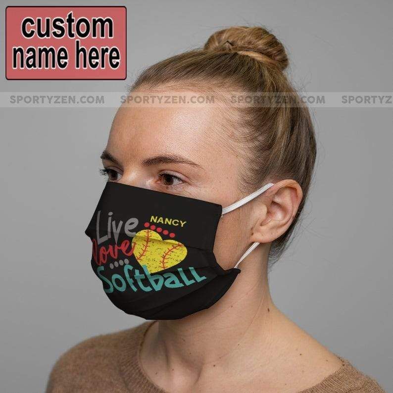 Custom Live Love Softball Face Mask 3D Full Print #254V