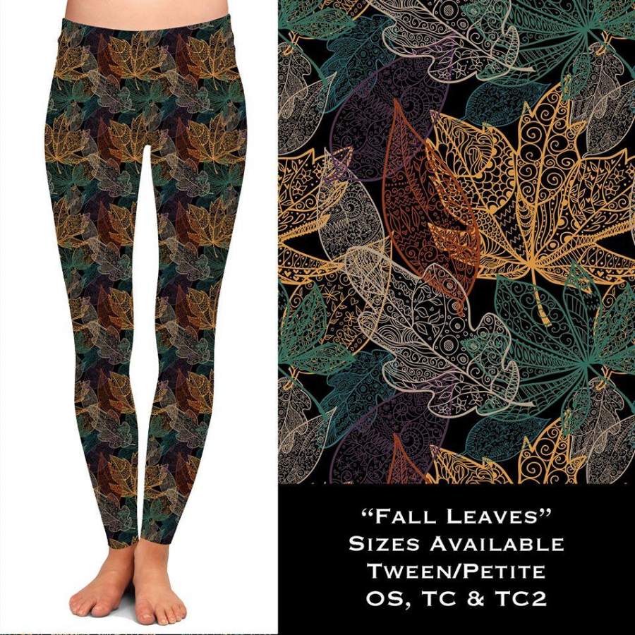 [PRE-ORDER]Custom Fall Leaves Leggings, Capri Joggers, & Joggers – Pre Orders Close 7/28