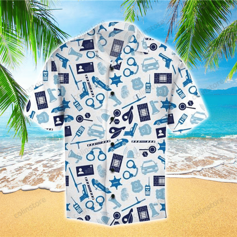 Police Pattern Hawaii Shirt Aloha Ha11331