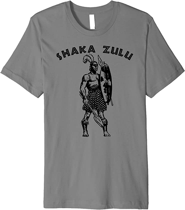 Shaka Zulu T-Shirt Art-Zulu Warrior Black Pride African King Premium T-Shirt