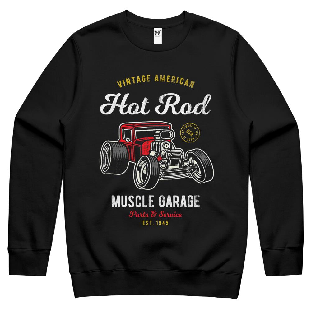 American Classic Hot Rod – Distressed Retro Style Crewneck Sweatshirt