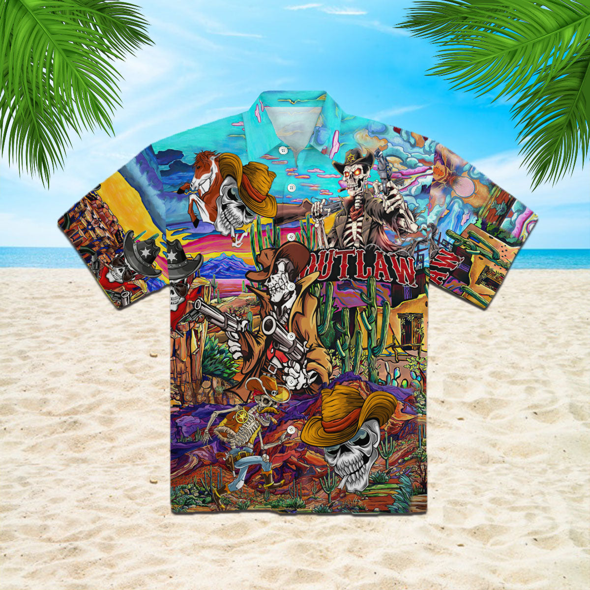 Oragontee Skull Cowboy Hawaii Shirt For Men Women Adult Ha32084