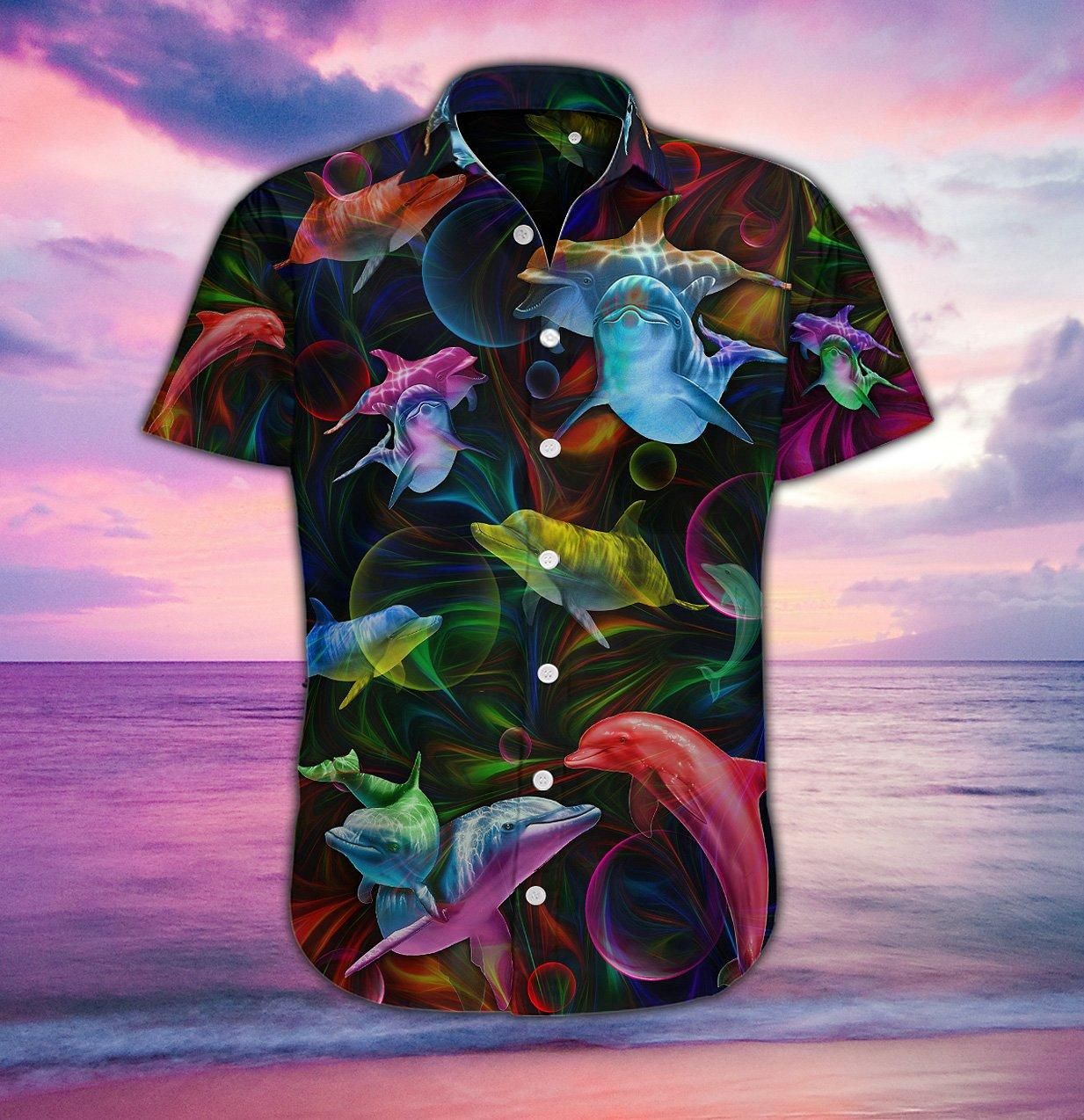 Dolphin Fantasy Aloha Hawaiian Shirt Colorful Short Sleeve Summer Beach Casual Shirt For Men And Women