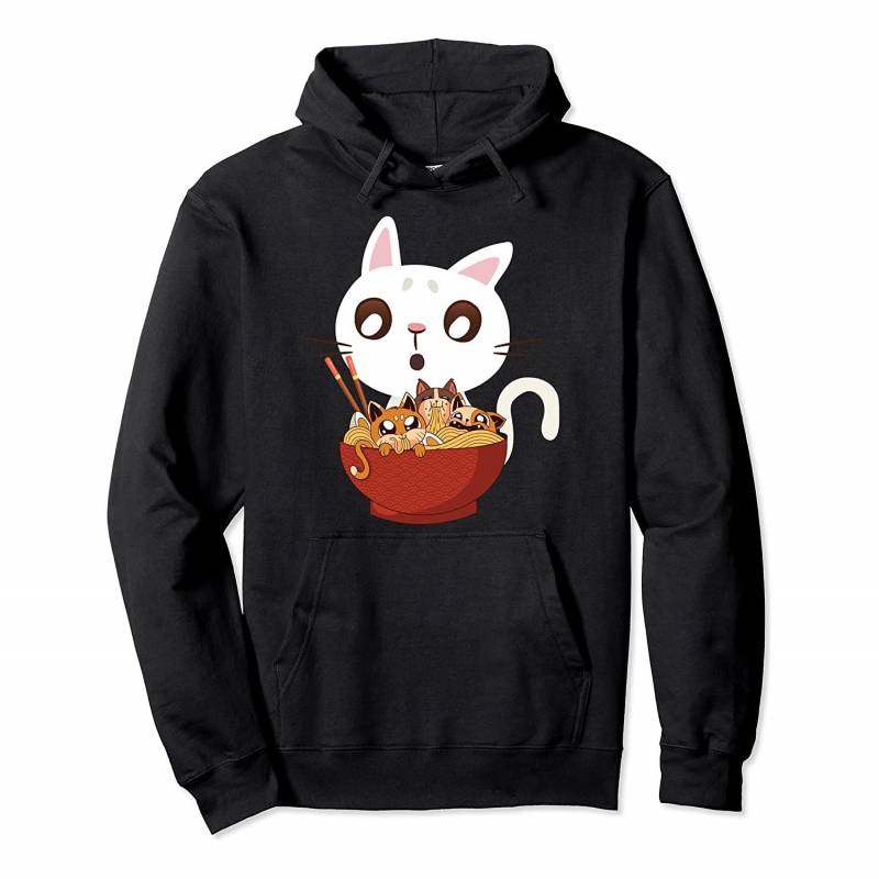 CUTE KAWAII KITTENS IN BOWL OF JAPANESE RAMEN NOODLES FUNNY Pullover Hoodie, T-Shirt, Sweatshirt, Tank Top, Racerback, Dolman