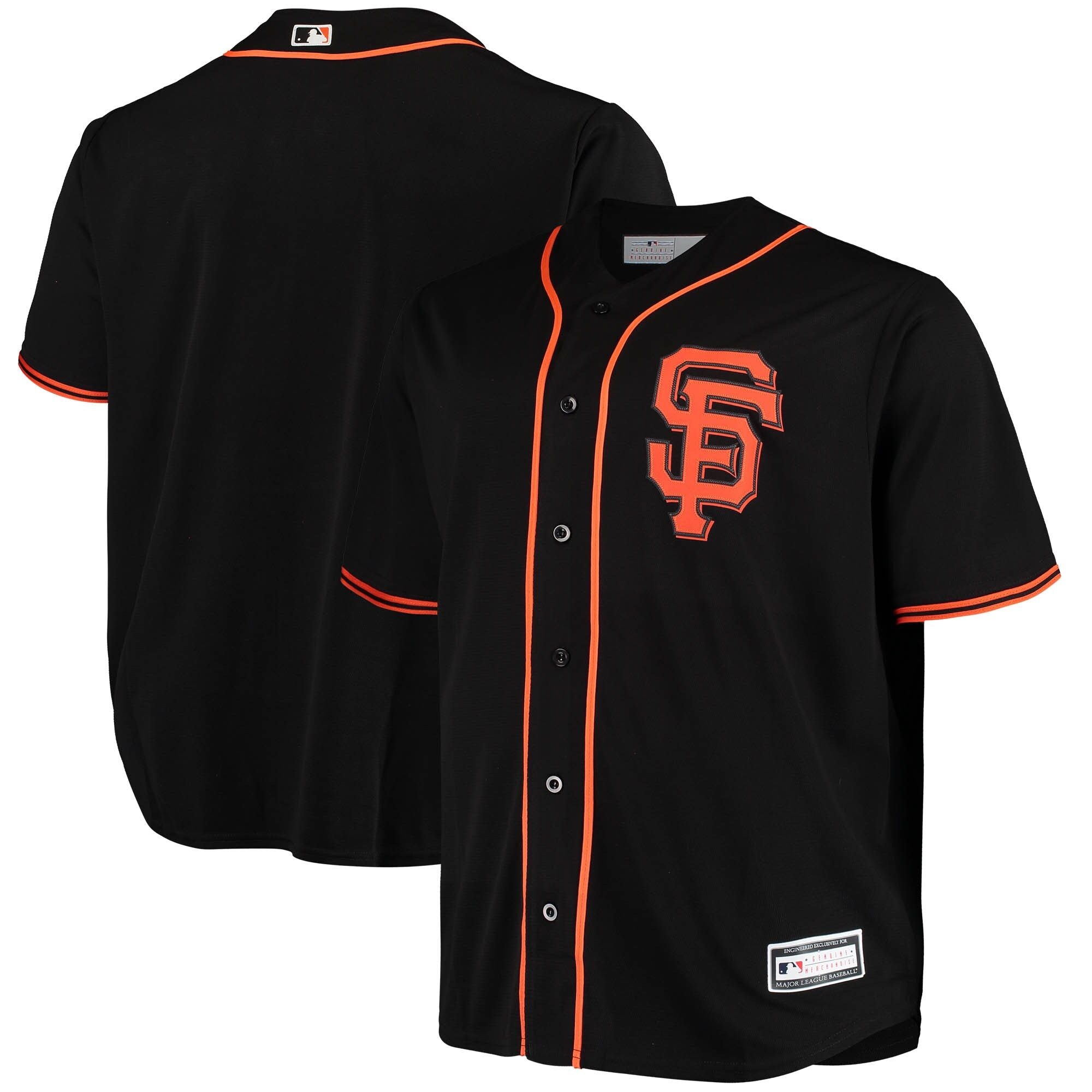 Men’S Black San Francisco Giants Big & Tall Alternate Replica Team Jersey