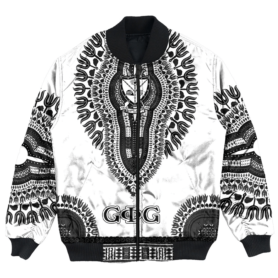 Getteestore Jacket – Groove Phi Groove Dashiki (White) Bomber Jackets A31