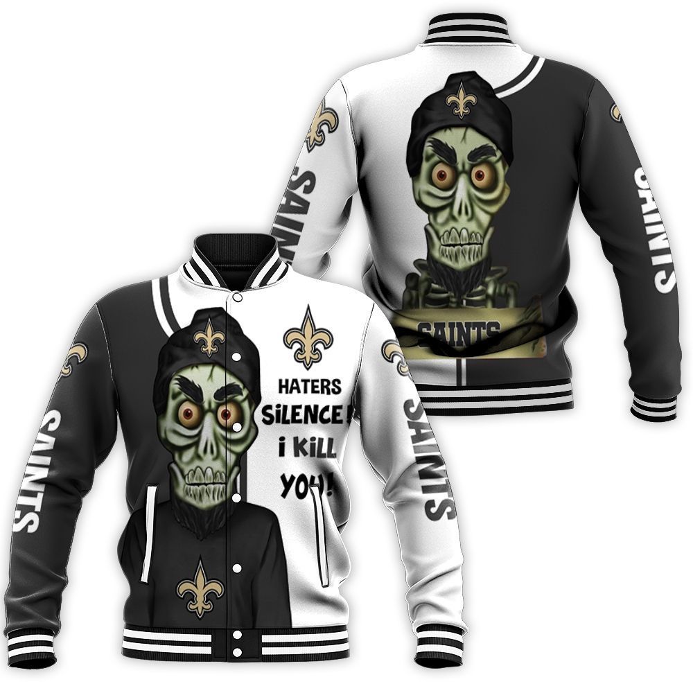 New Orleans Saints Haters I Kill You 3D Baseball Jacket