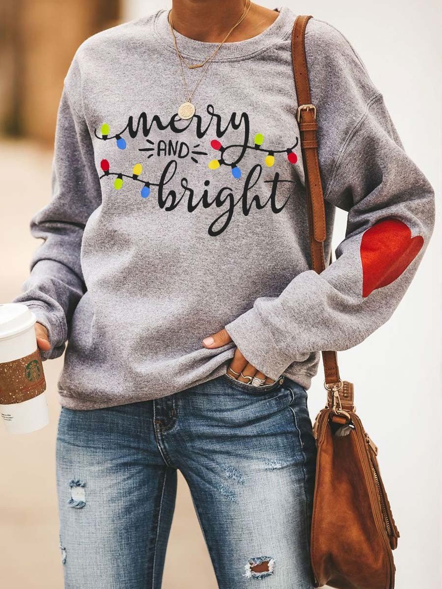 Women’S Christmas Merry And Bright Sweatshirt