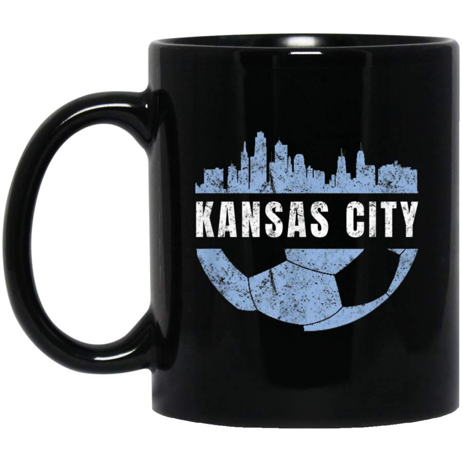 Vintage Kansas City Skyline Soccer Fan Mug