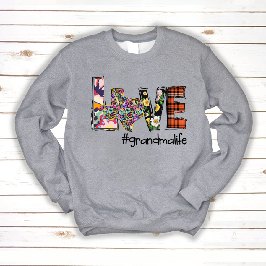 Personalized Love Grandma Flower Texas Sweatshirt