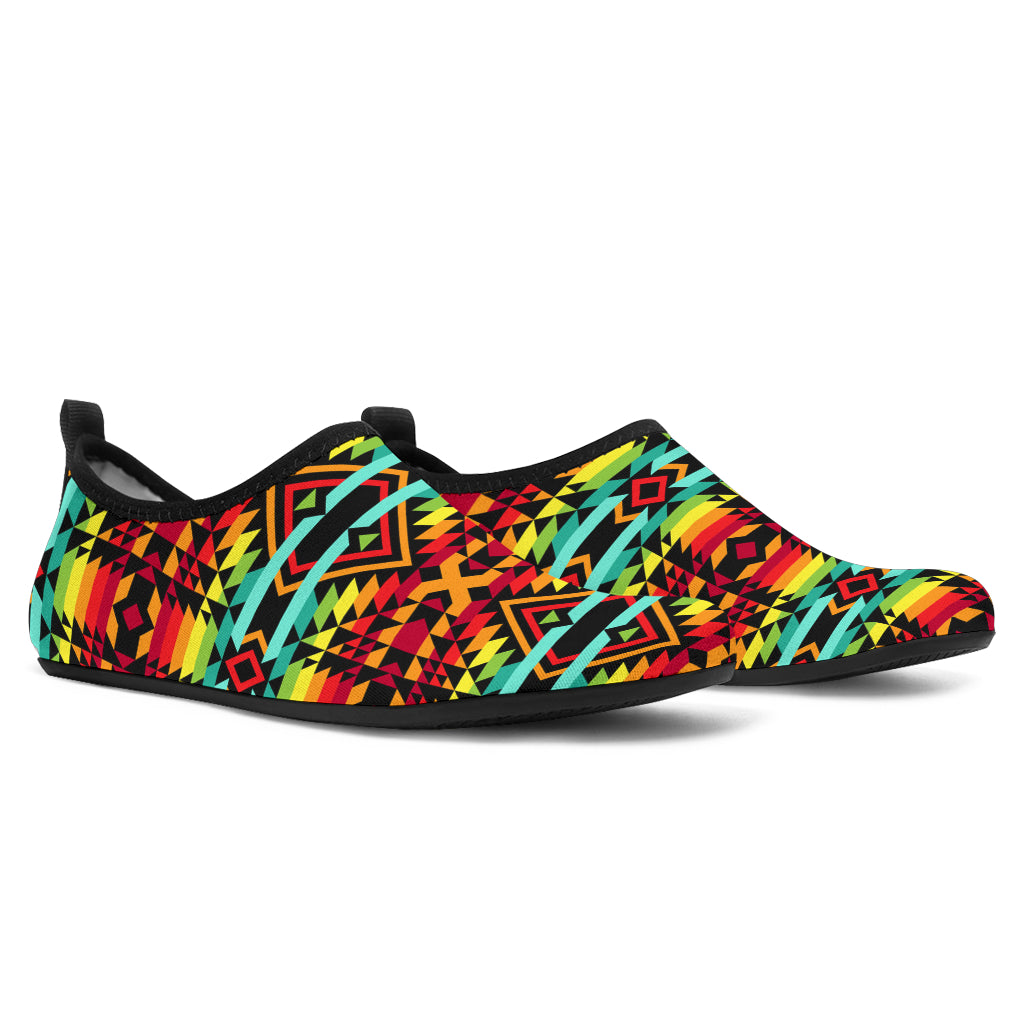 Kente Red Design African Print Aqua Water Shoes