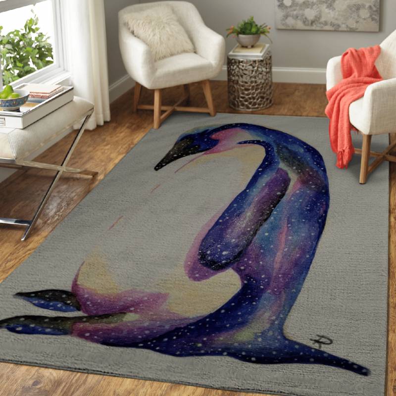 Galaxy Penguin – Space Area Rug Carpet