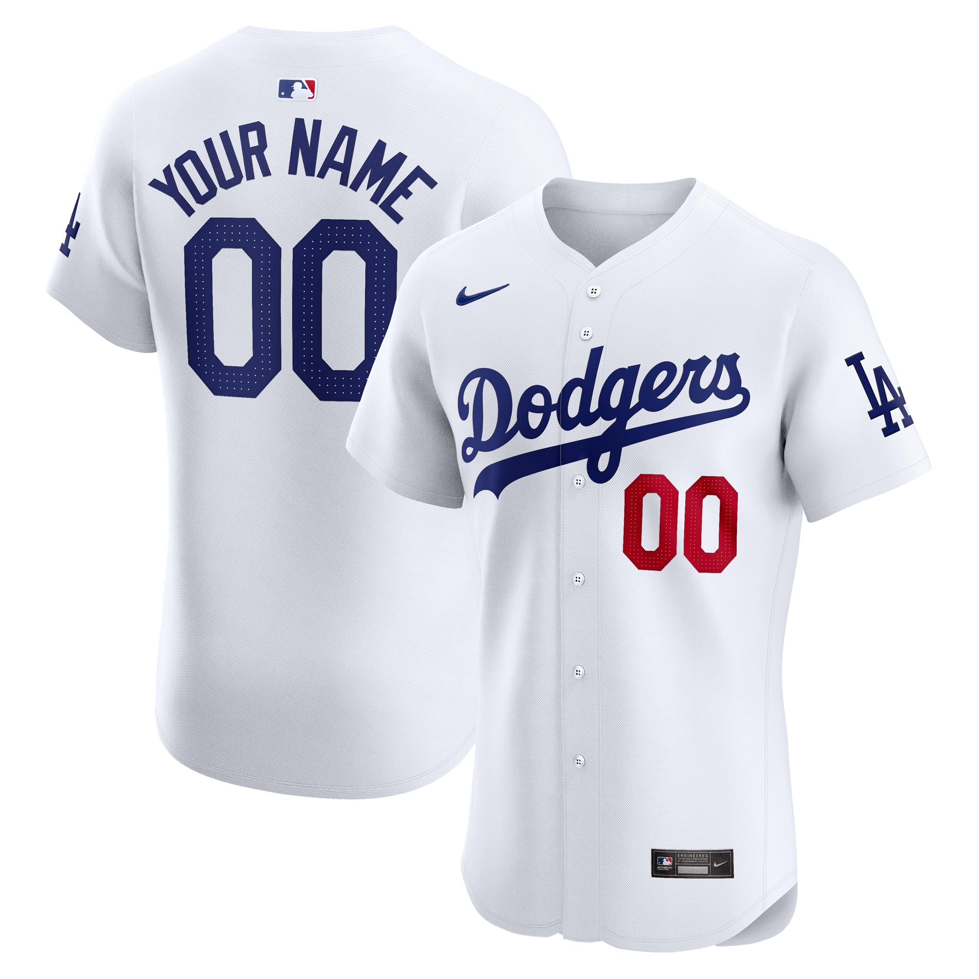 Los Angeles Dodgers Home Elite Custom Jersey – White