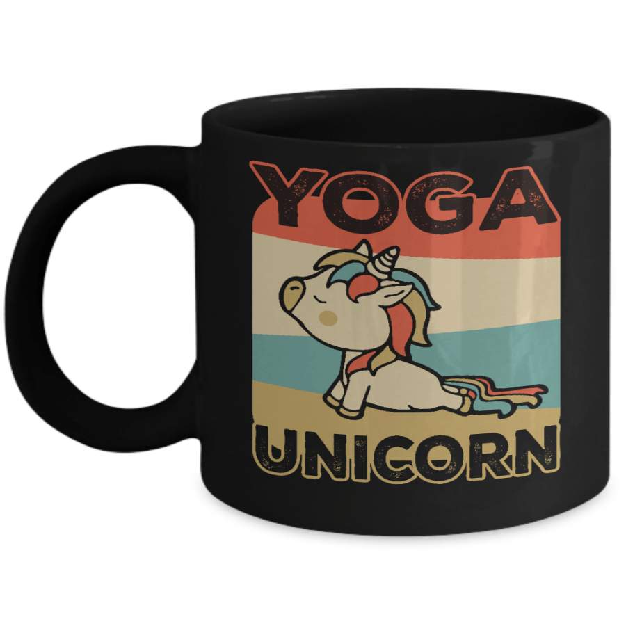 Classic Vintage Retro Yoga Unicorn Funny Mug