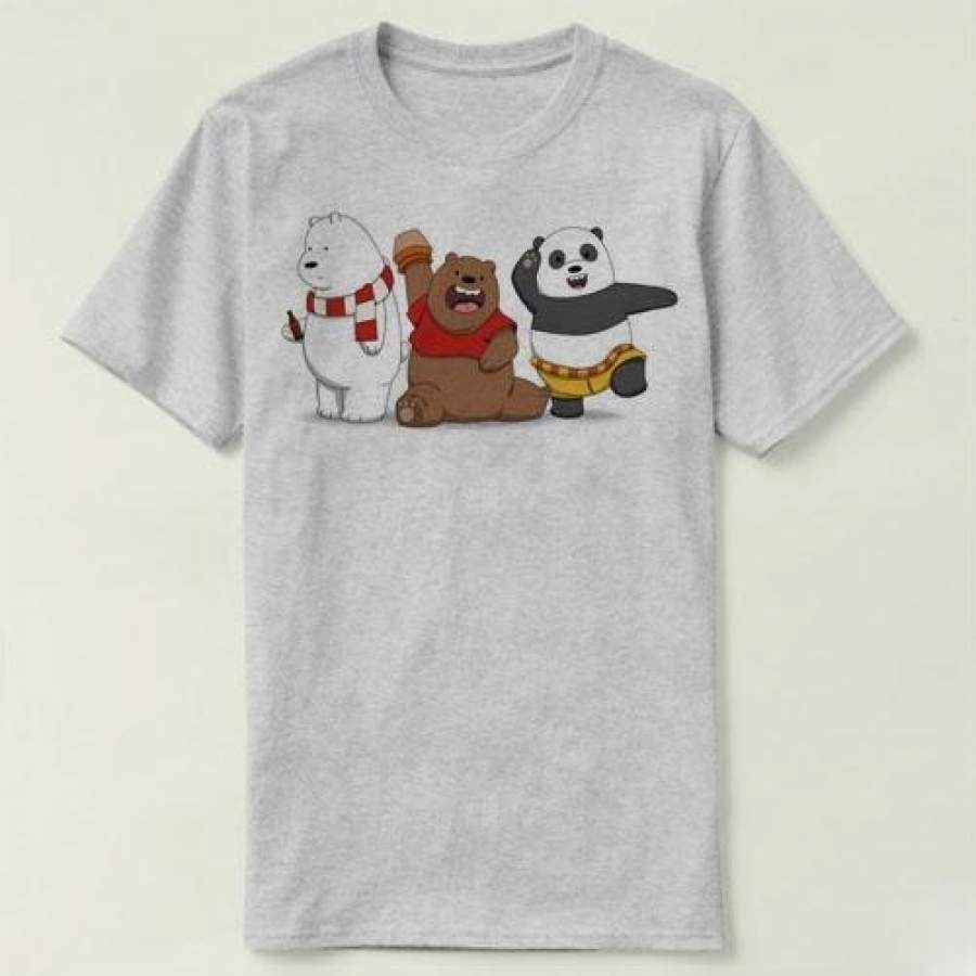 We Bare Bears Tee short sleeve cotton t-shirt women and men