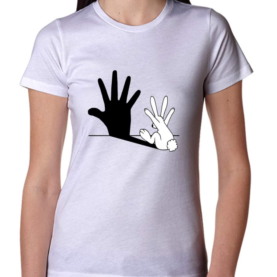 Rabbit Hand Shadow Women T-Shirt