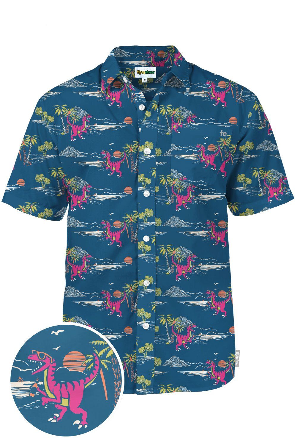 Prehistoric Party Blue Nice Design Hawaii Shirt Ha76460