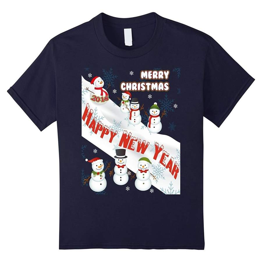 Realtorgift X Snowman Merry Christmas 2018 Happy New Year t-shirt