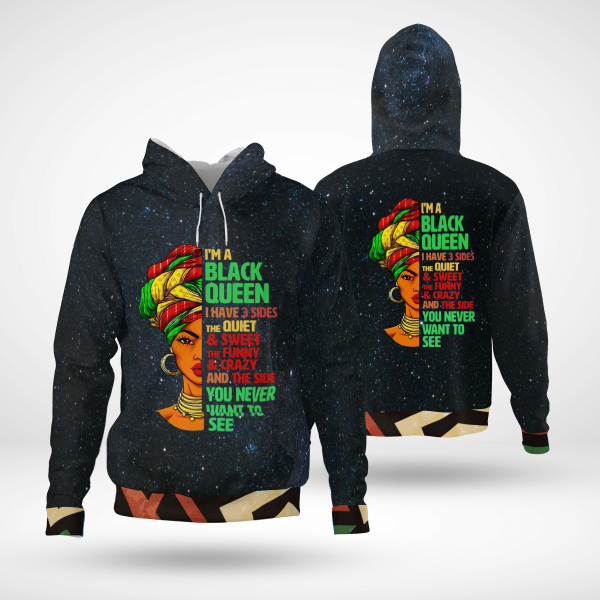 Black Queen Black Woman All Over Print 3D Unisex Hoodie Us Size