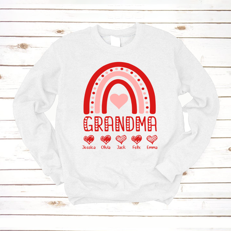 Grandma Heart Rainbow Valentine Sweatshirt