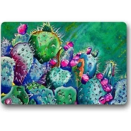 Oil Painting Desert Cactus Doormat Flower Doormat Indoor And Outdoor Mat Entrance Rug Sweet Home Decor Closing Gift Gift For Friend Family Flower Lovers Gift Idea