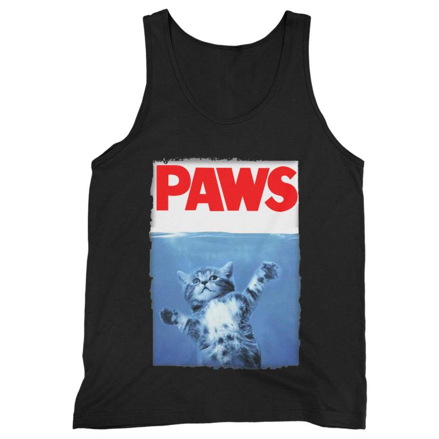 Paws Jaws Movie Kitten Kitty Cat Man’s Tank Top Mens