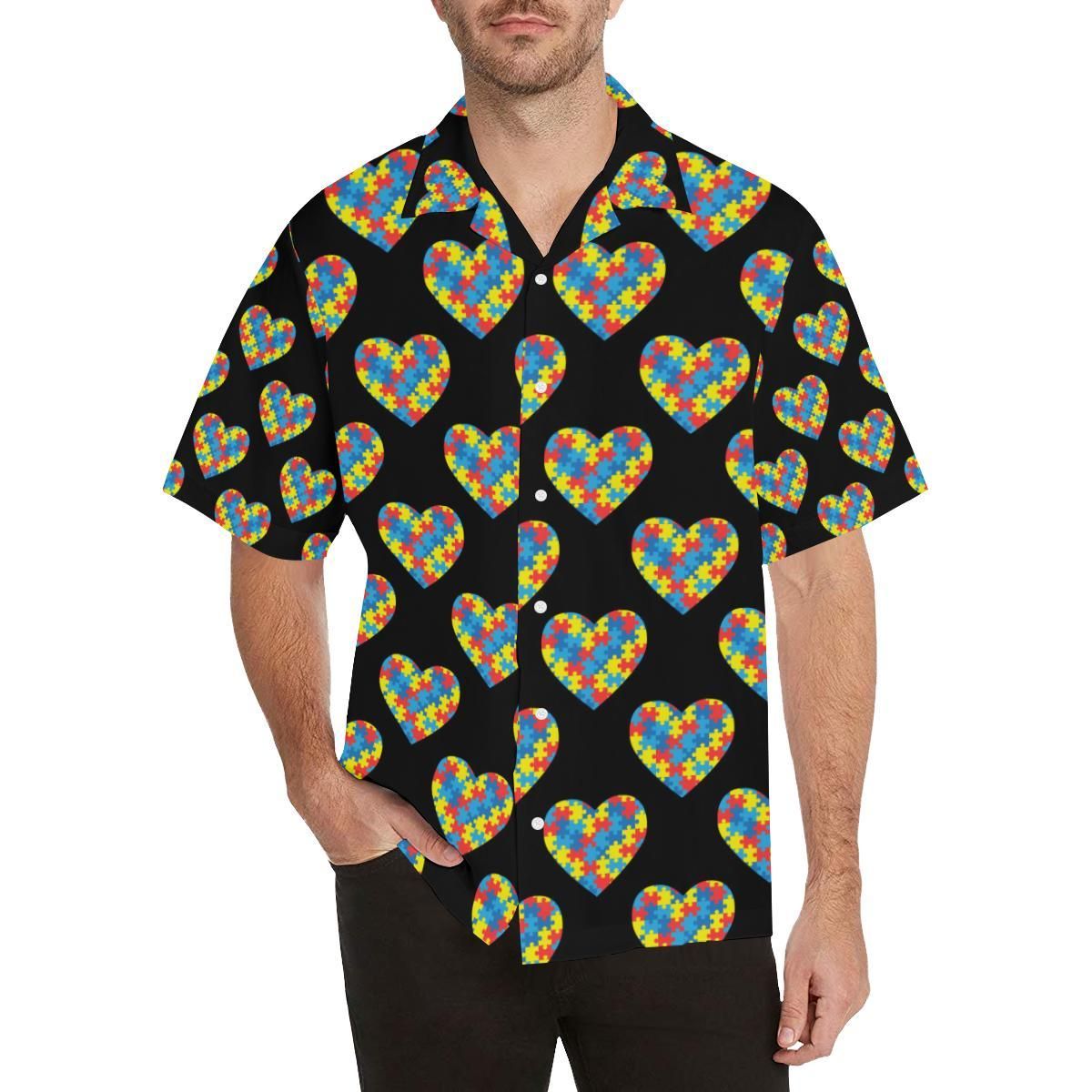 Autism Awareness Shirt – Autism Multiple Heart Design Hawaiian Shirt Summer Hawaiian For Men, Women, Couple