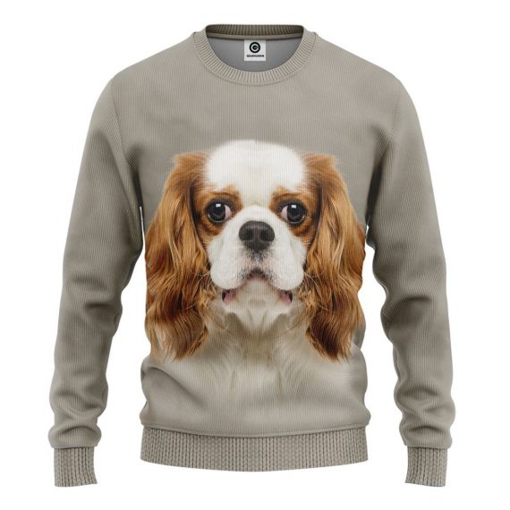 3D Cavalier King Charles Spaniel Dog All Over Print Unisex Sweatshirt For Dog Lovers