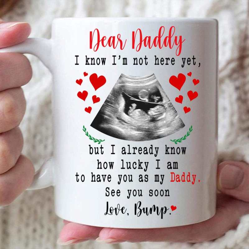 Personalized Gift For Lucky Dad To Be Mug With Sonogram