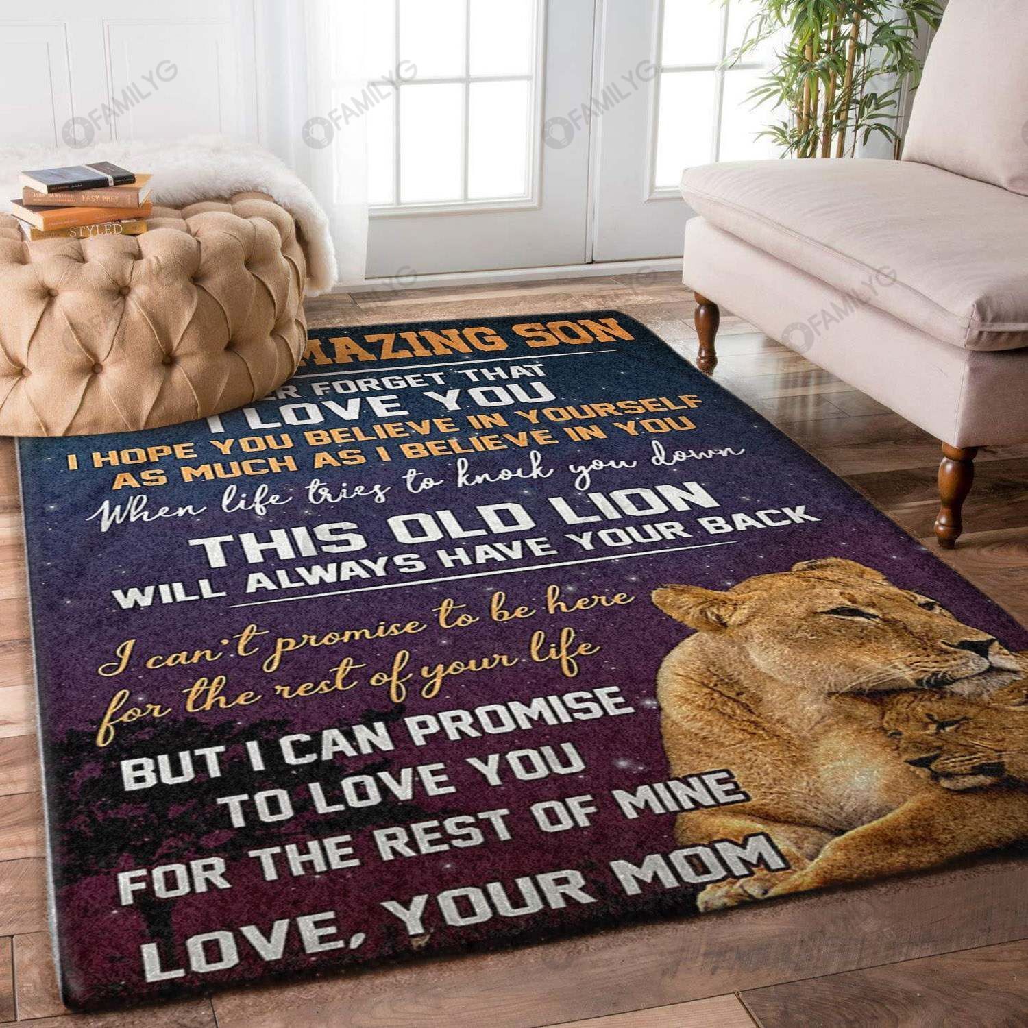 To My Amazing Son Lion Rug