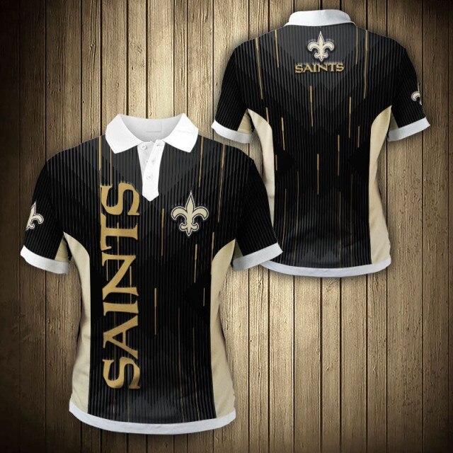 New Orleans Saints Stripe Polo Shirt