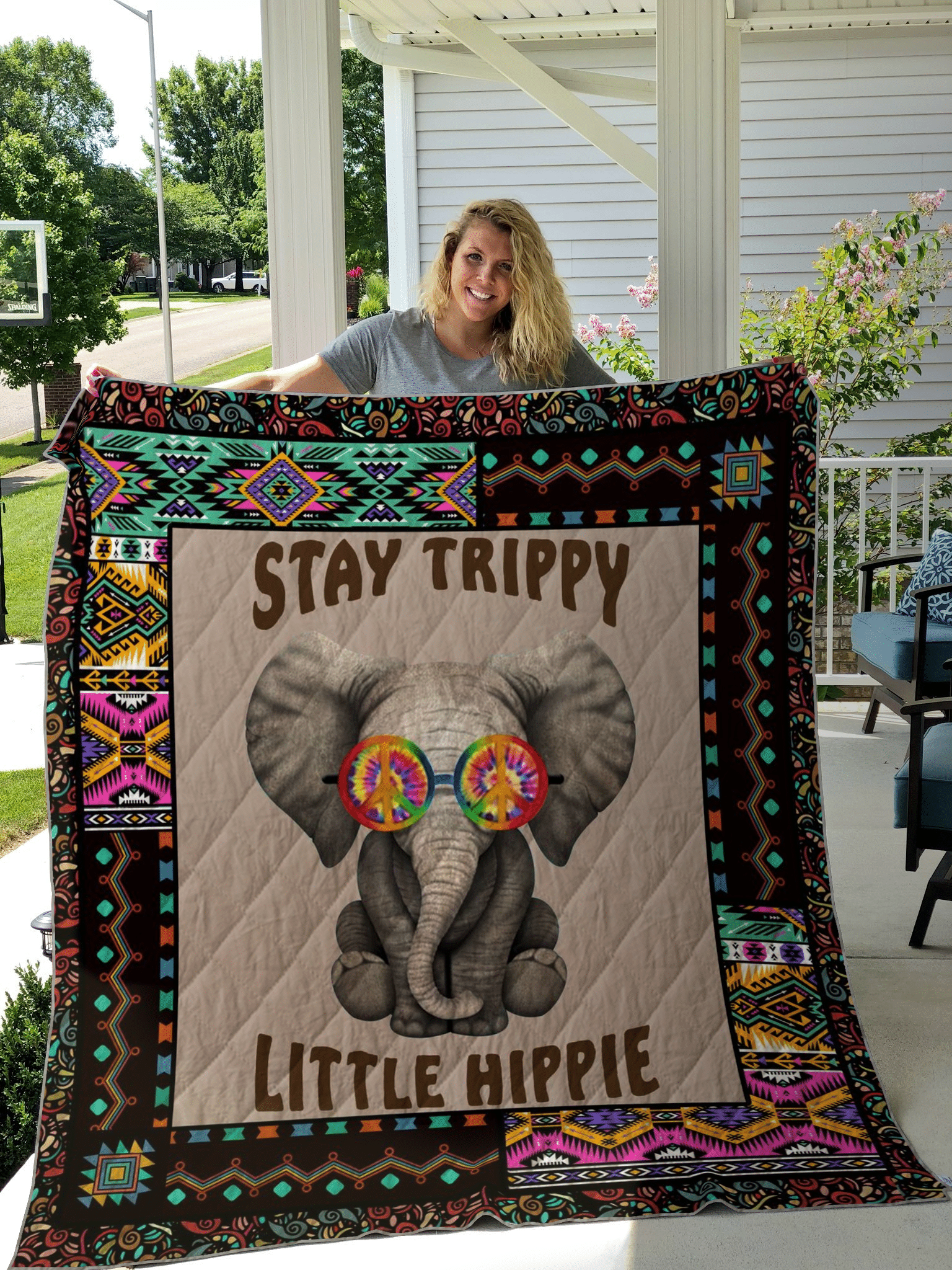 Hippie Elephant HN260613 Quilt Blanket