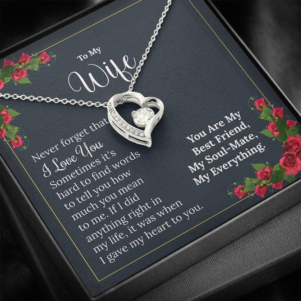 To My Wife You Are My Everything Necklace With Message Card, Gift For Wife, Meaningful Gift, Love From Husband
