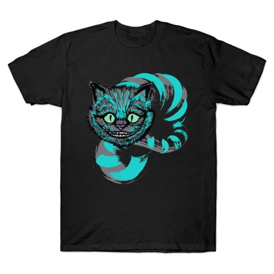 Unisex Adults T-Shirt harajuku Vintage style T shirt grinning like a cheshire cat Camisetas hombre Tshirt Men Clothing