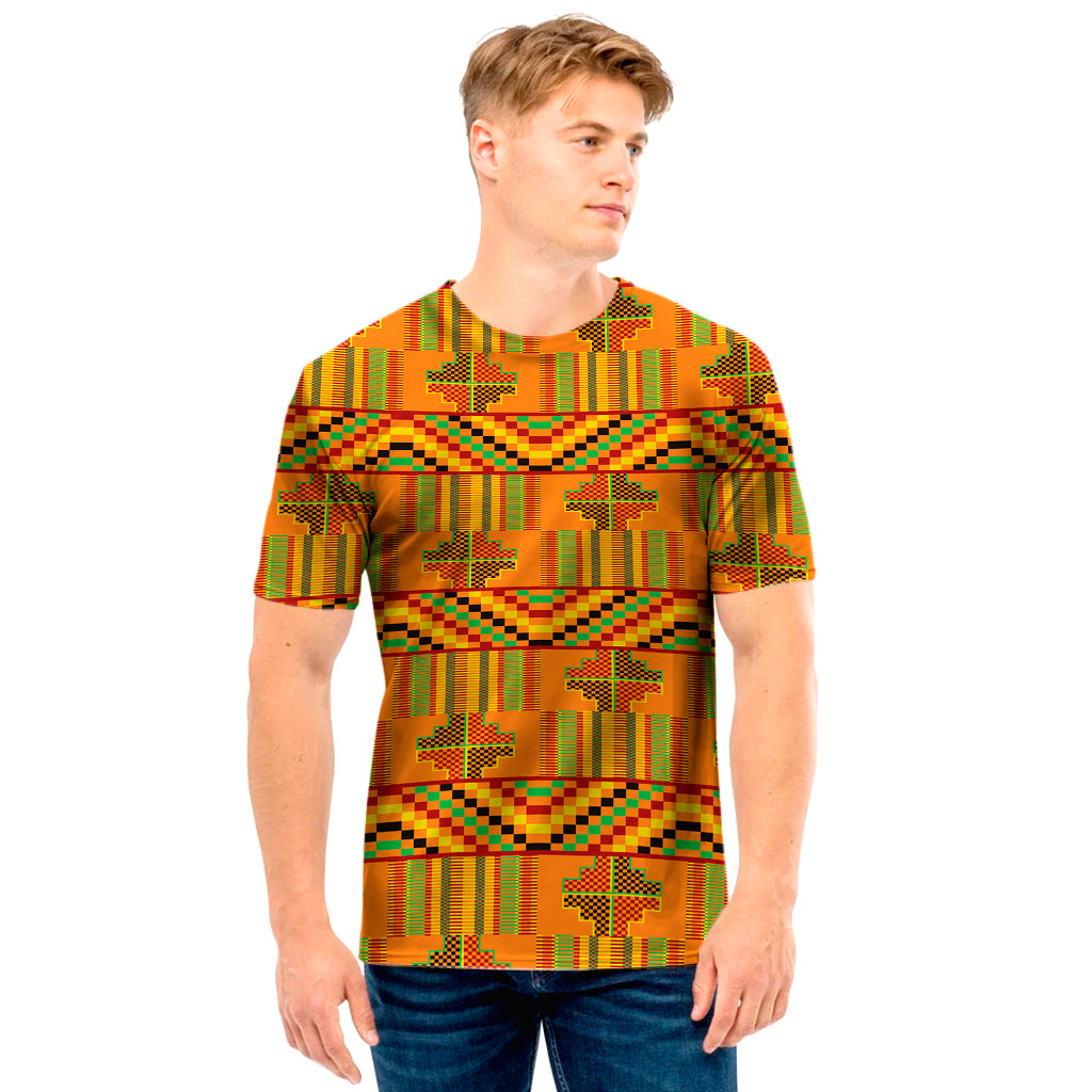 Bonwire Kente Pattern Print Men’S T-Shirt