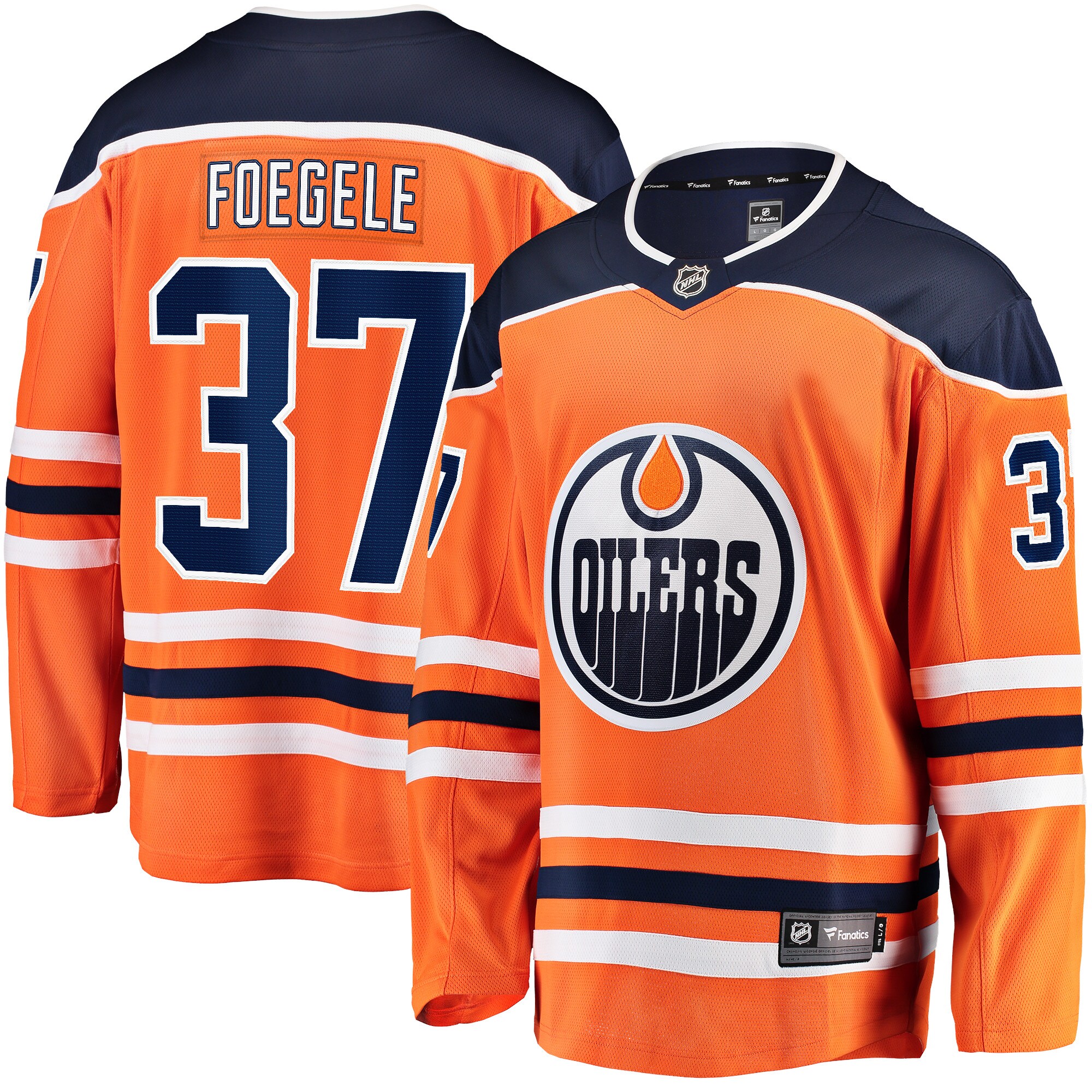 Warren Foegele Edmonton Oilers Branded Home Breakaway Player Jersey – Orange