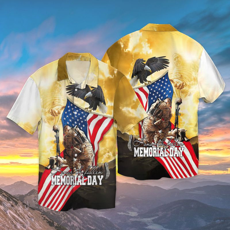 Honor The Fallen Memorial Day Veteran Full Print Hawaii Shirt Ha37282