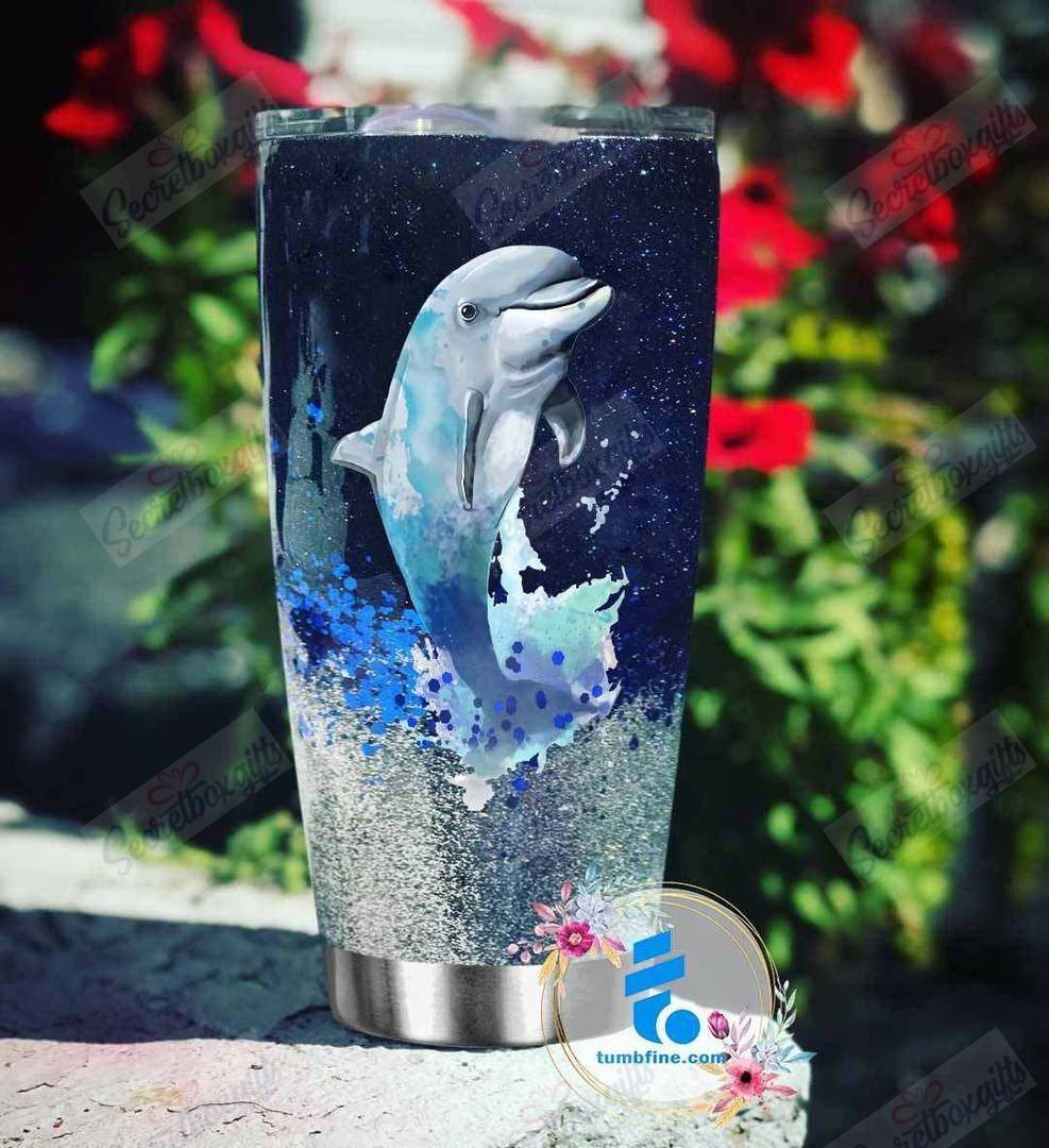 Lovely Dolphin Lnt18122154 Stainless Steel Tumbler Travel Customize Name, Text, Number, Image