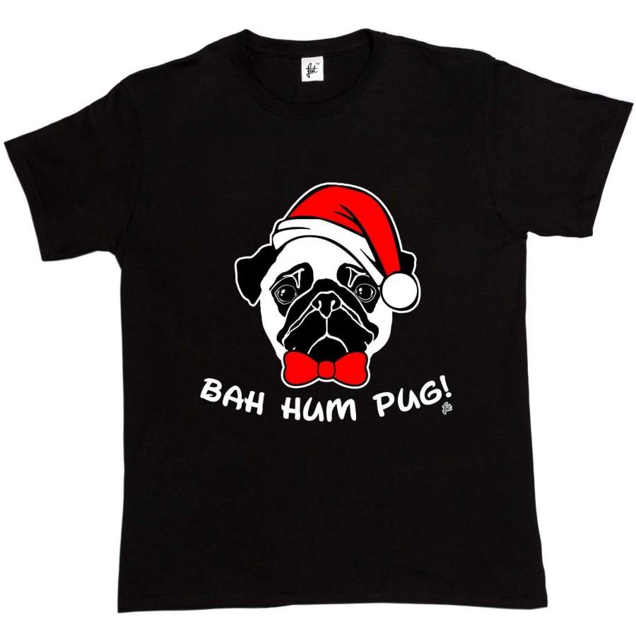 Bah Hum Pug Scrooge Grinch Christmas Mens T-Shirt Tee Christmas Gift Ideas