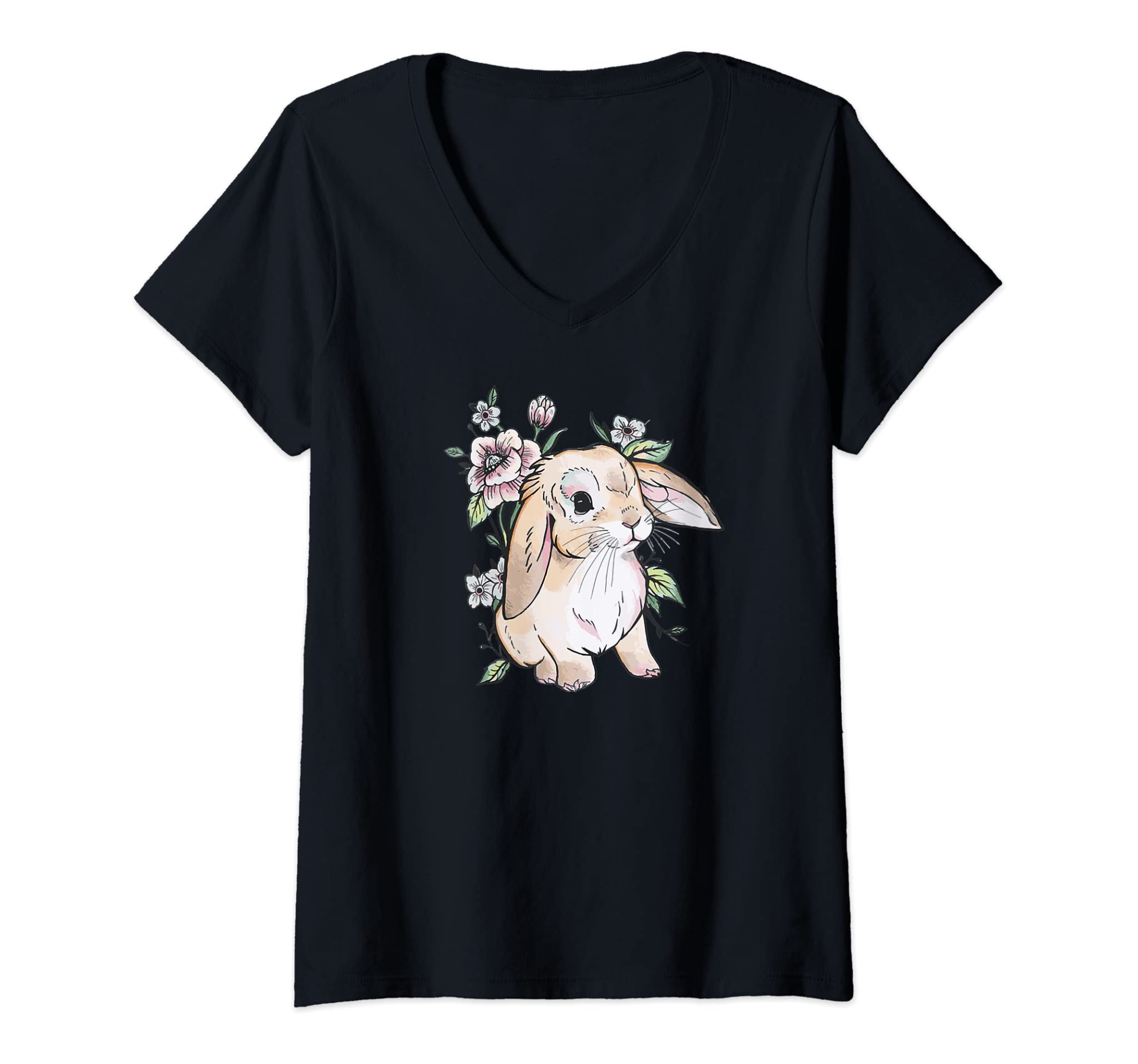 Womens Rabbit Shirt – Bunny Shirt V-Neck T-Shirt