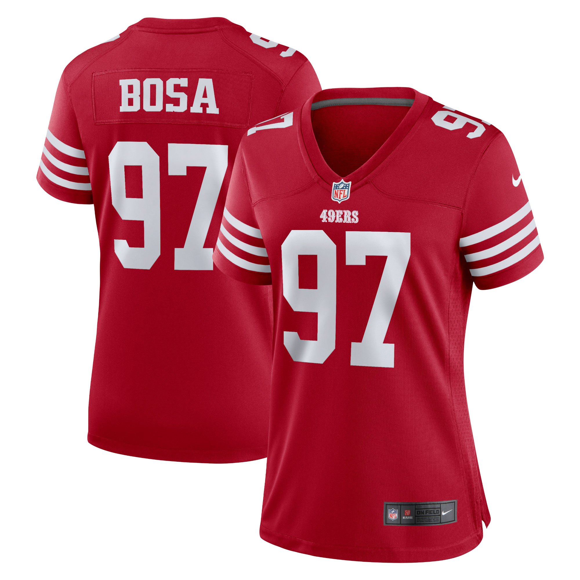 Nick Bosa San Francisco 49ers Women's Team Game Player Jersey – Scarlet