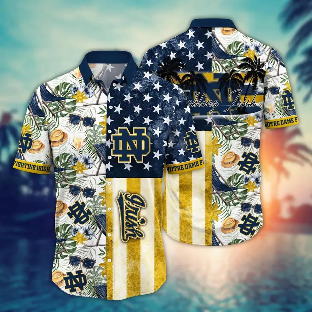 Notre Dame Fighting Irish Ncaa Flower Aloha Hawaiian Shirt 9, Ncaa Hawaiian Shirt