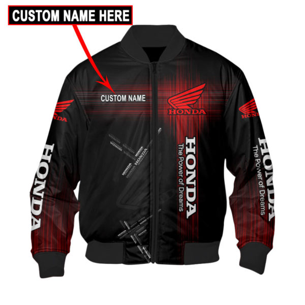 Custom Name Honda, Honda 3D Spring Autumn New Fashion Mens Casual Jacket Large Size Men Pilot Bomber Jacket Ac19