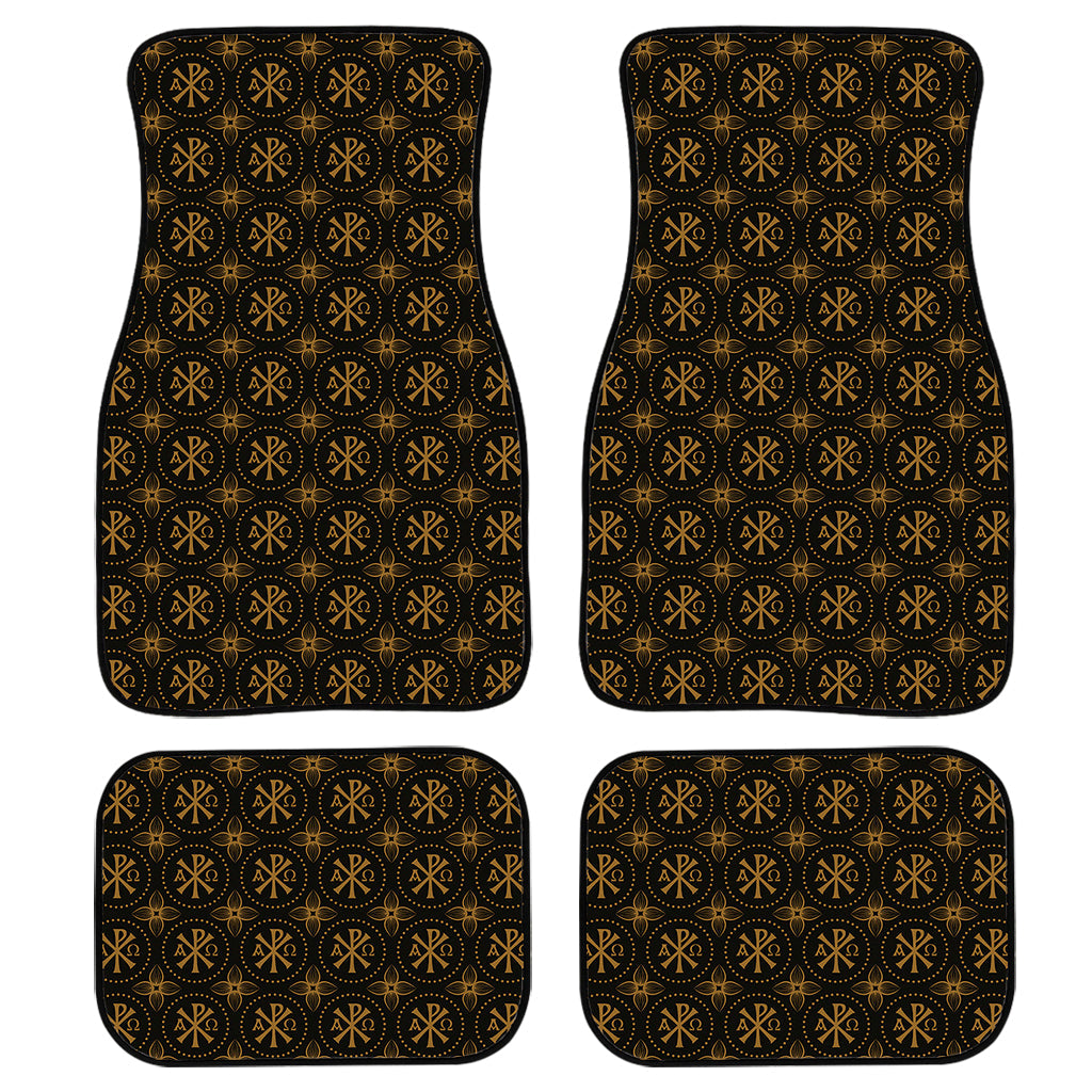 Classic Orthodox Pattern Print Front And Back Car Floor Mats, Front Car Mat