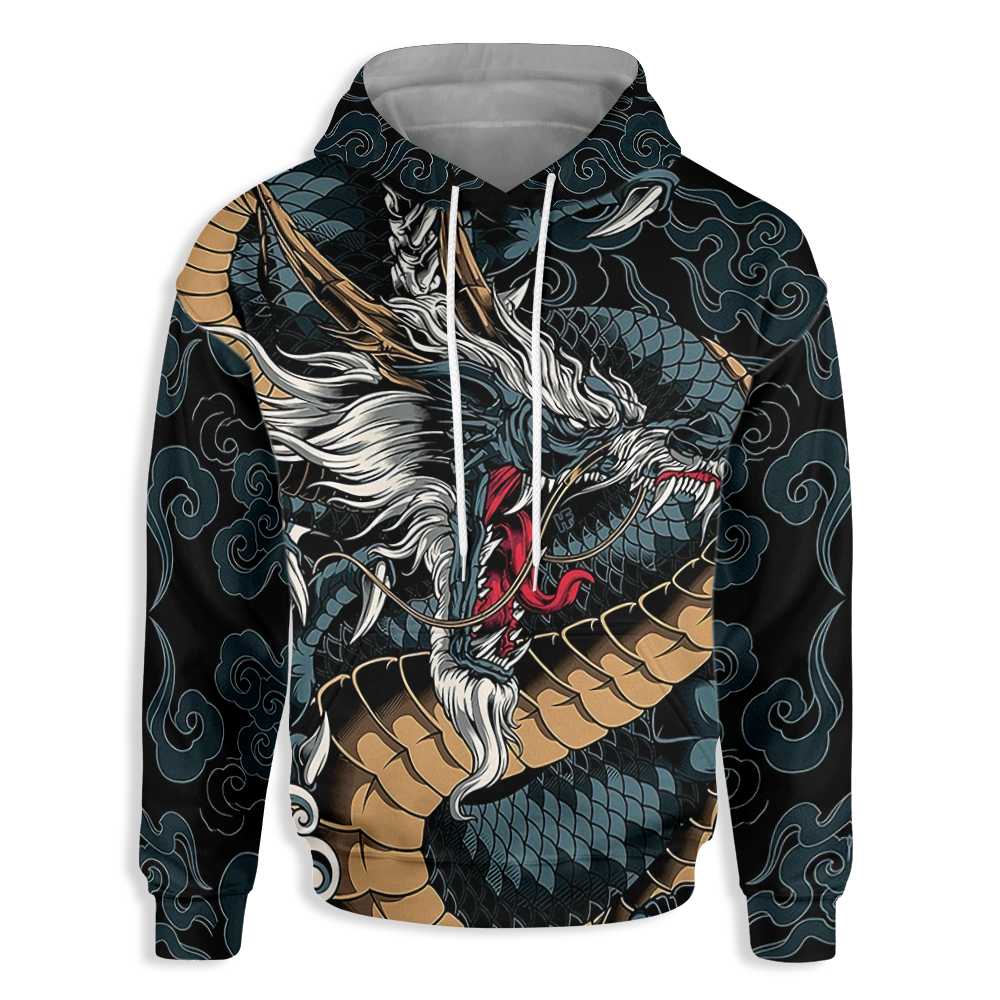 God Of The Sea Ryujin Japanese Dragon All Over Print Hoodie, Dragon Hoodie For Men And Women, Unique Gift For Dragon Lover