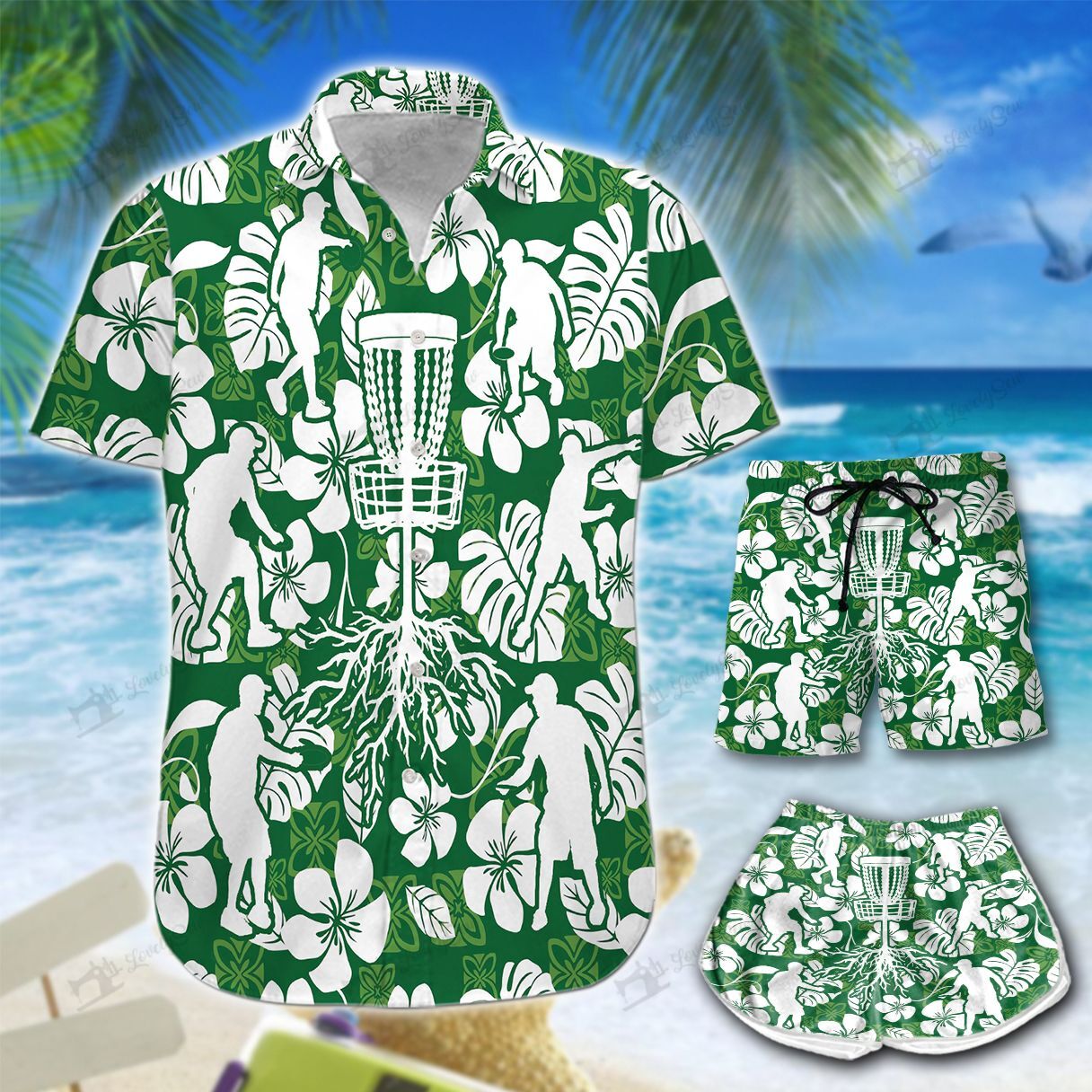 Disc Golf Green Hawaiian Shirt Shorts Ha66129