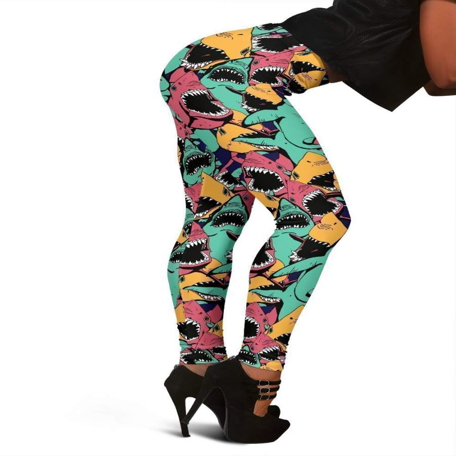 Shark Print Pattern Women Leggings