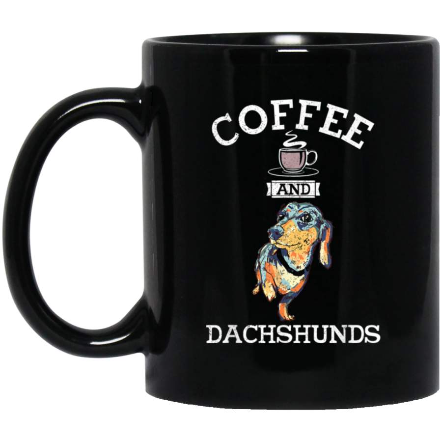 Vintage Coffee And Dachshunds Funny Dachshund Dog Lover Cool Mug